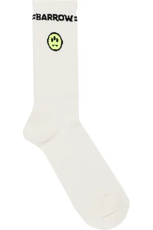 BARROW Underkläder, unisex, ONE Size, Bomull, Vita Bomull Logo Strumpor Räfflad Ben