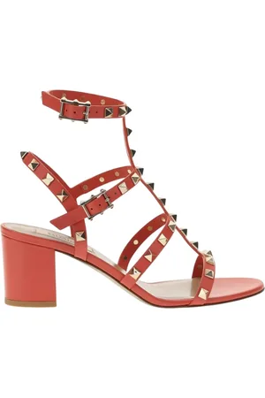 VALENTINO GARAVANI Skor, Dam, 38 EU, Läder, Svarta Rockstud Klack Sandaler