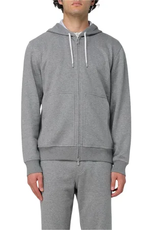 Brunello Cucinelli Sweatshirts & Hoodies, Herr, S, Grå ZipUp Hoodie Sweatshirt