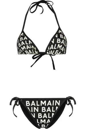 Balmain Badkläder, Dam, L, Nylon, Multifärgad Triangel Bikini