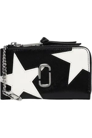Marc Jacobs Accessoarer, Dam, ONE Size, Läder, Svart dragkedja plånbok handledsväska