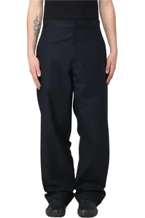 Jil Sander Byxor, Herr, L, Bomull, Svarta Bomulls Straight Leg Byxor