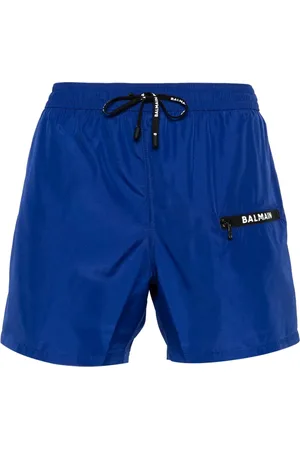 Balmain Badkläder, Herr, XL, Läder, Logo-Print Badshorts