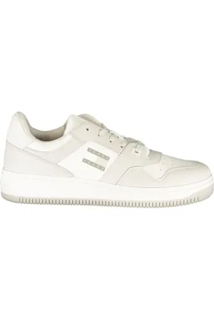 Tommy Hilfiger Skor, Herr, 44 EU, Polyester, Vita Polyester Låg-Top Sneakers