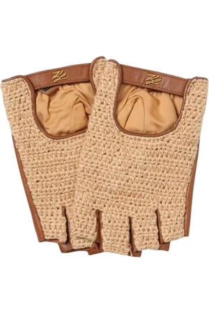 Karl Lagerfeld Accessoarer, Dam, S, Virka Raffia Fingerlösa Handskar
