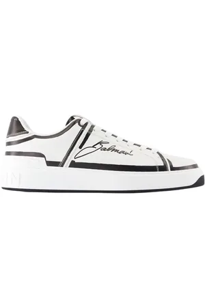Balmain Skor, Herr, 40 EU, Läder, Vita Läder Court Sneakers