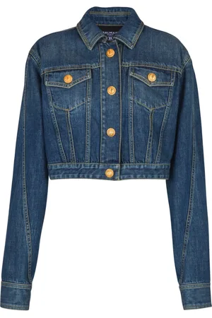 Balmain Jacka, Dam, M, Denim, Beskuren blekt denimjacka