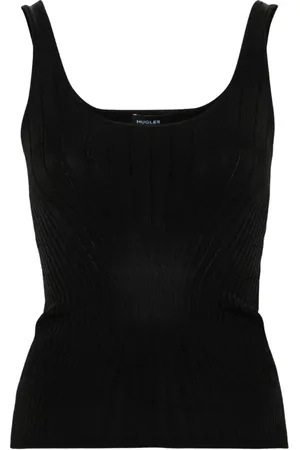 MUGLER Topp, Dam, S, Nylon, Svart Stickad Tanktop
