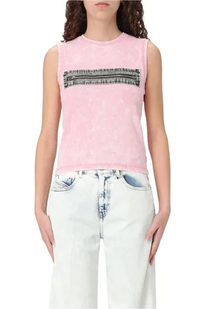 Diesel Topp, Dam, M, Ribbad Tanktopp med Dragkedja