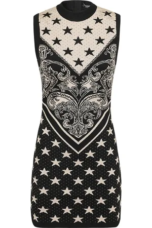 Balmain Klänning, Dam, XS, Paisley Stars Stickad Kort Klänning