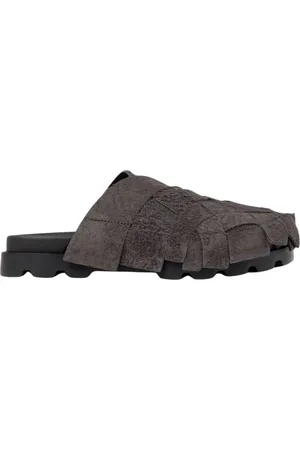 Camper Skor, Herr, 44 EU, Mocka, Grå Texturerad Mocka Snygga Herrsandaler