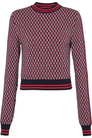 Balmain Stickade tröjor & koftor, Dam, 2Xs, Mönstrade Tröjor