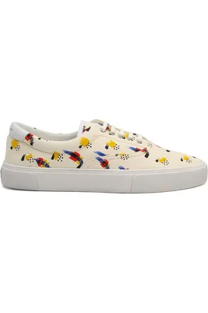 Saint Laurent Skor, Herr, 41 EU, Läder, Vita Canvas Sneakers Aw23