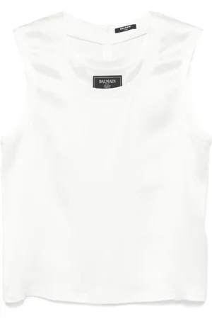 Balmain Topp, Herr, L, Vit Lagersweater med Logopatch