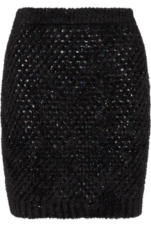 Balmain Kjol, Dam, L, Kort stickad kjol