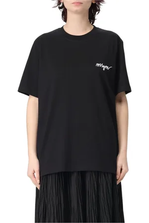 Msgm Topp, Dam, M, Bomull, Logo Kortärmad T-shirt