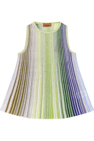 Missoni Topp, Dam, S, Paljetter, Randig Paljett Ärmlös Flare Topp