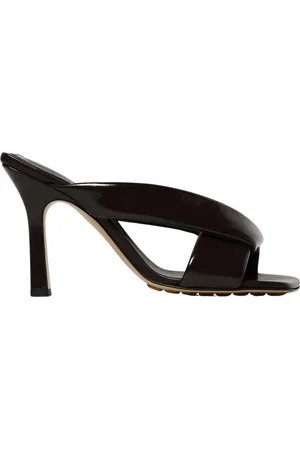 Bottega Veneta Skor, Dam, 35 EU, Läder, Brun läder korsrem häl sandaler