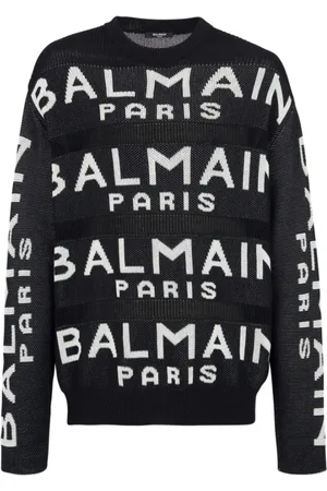 Balmain Stickade tröjor & koftor, Herr, L, Stickad logotröja