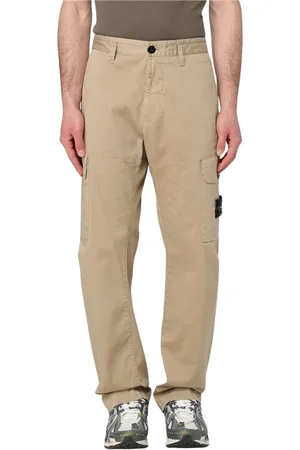 Stone Island Byxor, Herr, W33, Svarta cargobyxor med flera fickor