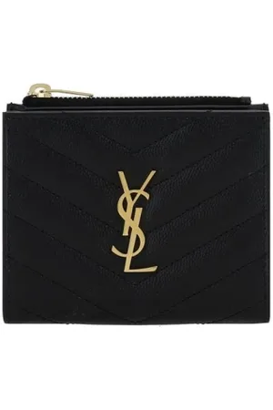 Saint Laurent Accessoarer, Dam, ONE Size, Läder, Lyxig Matelassé Plånbok med Monogram