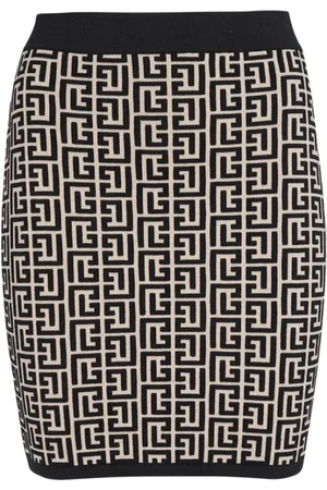 Balmain Kjol, Dam, S, Monogramstickad Kjol
