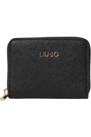 Liu Jo Accessoarer, Dam, ONE Size, Läder, Svart Läder ZipAround Plånbok