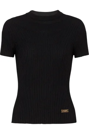 Balmain Stickade tröjor & koftor, Dam, M, Räfflad stickad topp