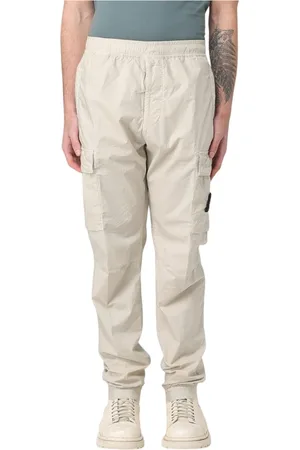 Stone Island Byxor, Herr, W32, Nylon, Blå Nylon Metal Cargo Byxor