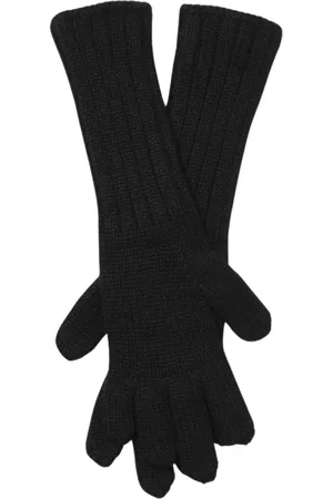Dolce & Gabbana Accessoarer, Dam, ONE Size, Kashmir, Svarta Cashmere Fingerlösa Handskar