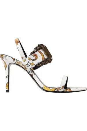 VERSACE Skor, Dam, 39 EU, Läder, Barocktryck Platta Sandaler