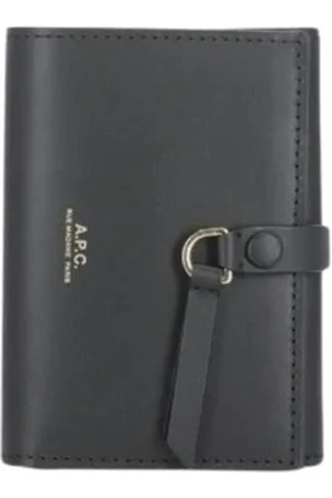 A.P.C. Accessoarer, Dam, ONE Size, Läder, Svart Läder Plånbok med Ringstängning