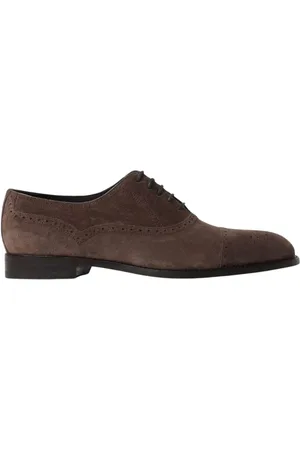 Manolo Blahnik Skor, Herr, 41 EU, Mocka, Brun Mocka Oxford Brogue Skor
