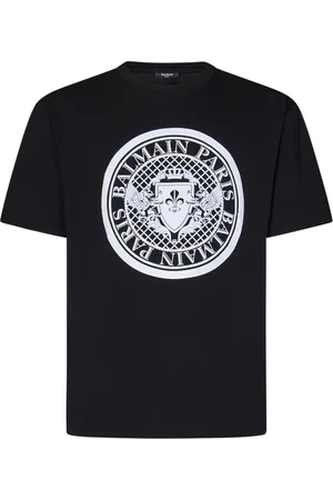 Balmain Topp, Herr, L, Bomull, Svart T-shirt & Polo Ss25