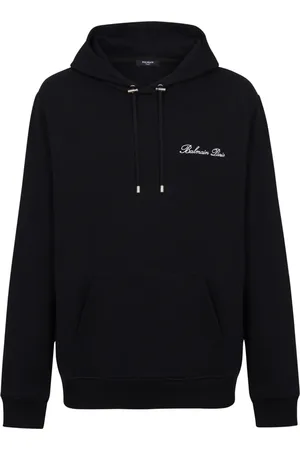 Balmain Sweatshirts & Hoodies, Herr, M, Bomull, Signatur huvtröja
