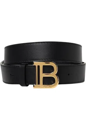 Balmain Accessoarer, unisex, 116 CM, Läder, Läderbälte med Logospänne för Barn