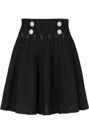 Balmain Kjol, Dam, M, Polyester, Ribbstickad skaterkjol