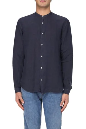 BROOKSFIELD Skjorta, Herr, 3Xl, Linne, Blå Linneskjorta Mandarin Krage