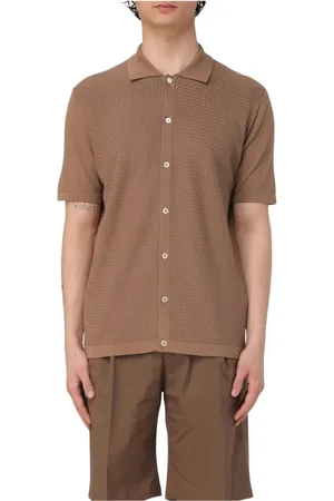 corneliani Skjorta, Herr, L, Bomull, Stickad Polo Skjorta Knappstängning