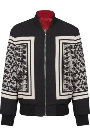 Balmain Jacka, Herr, M, Polyester, Vändbar Monogram Bomberjacka