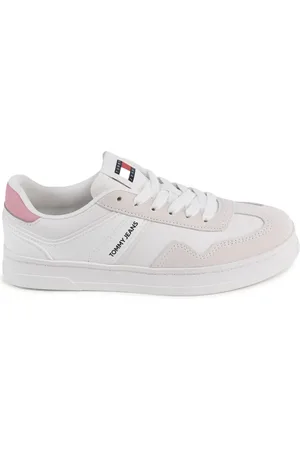 Tommy Hilfiger Skor, Dam, 41 EU, Mocka, Vita Mocka Minimalistiska Sneakers