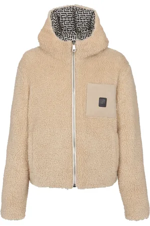 Balmain Jacka, Herr, L, Läder, Monogrammönstrad vändbar pufferjacka
