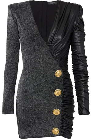Balmain Klänning, Dam, 2Xs, Omlottklänning med dubbel tygdrapering