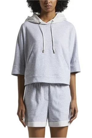 PESERICO SIGN Sweatshirts & Hoodies, Dam, S, Bomull, Sweatshirt i mikro dubbel bomullsfleece