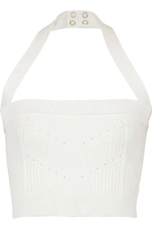 Balmain Topp, Dam, L, Polyester, Stickad halternecktop