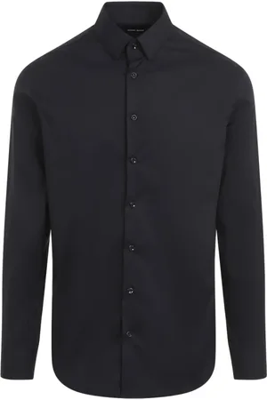 Giorgio Armani Skjorta, Herr, M, Bomull, Blå Skjorta Aw24 Stilfull