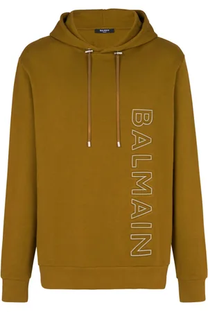 Balmain Sweatshirts & Hoodies, Herr, S, Bomull, Hoodie i bomull med reflexlogo