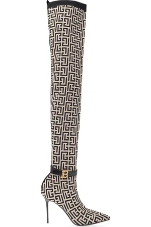 Balmain Skor, Dam, 36 EU, Läder, Raven klackstövlar