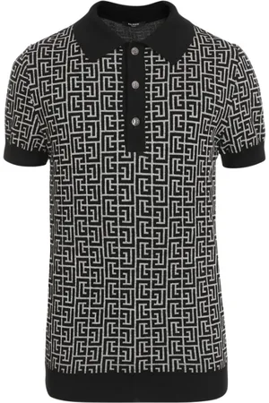 Balmain Topp, Herr, L, Linne, Monogrammärkt polotröja