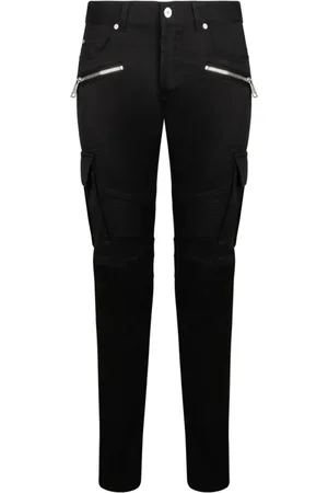 Balmain Byxor, Herr, W30, Bomull, Svarta Skinny Leg Byxor med Dragkedja